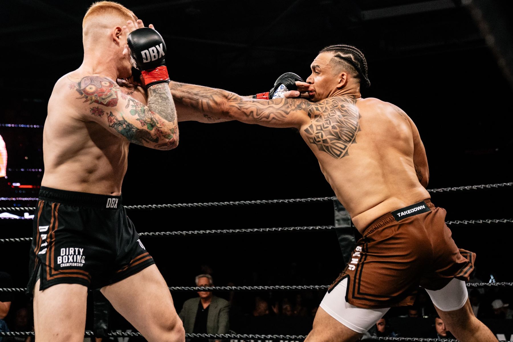 Jansey Silva lands a right hand on his opponent during a Dirty Boxing Championship bout.